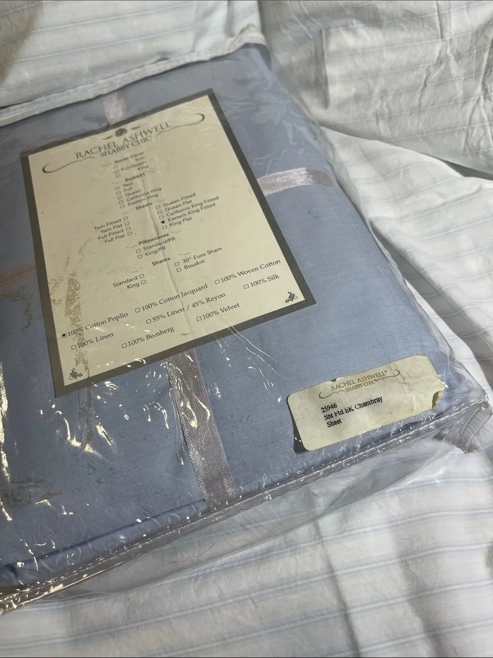 NWT ORIGINAL RACHEL ASHWELL, SHABBY CHIC, CALIFORNIA FITTED KING SHEET SET